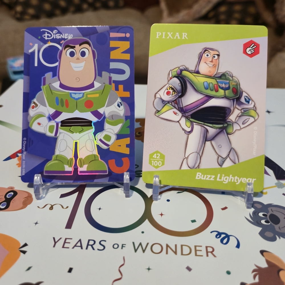 Buzz Lightyear Disney 100 Card Pair - Pixar & Worldwide Collectibles!